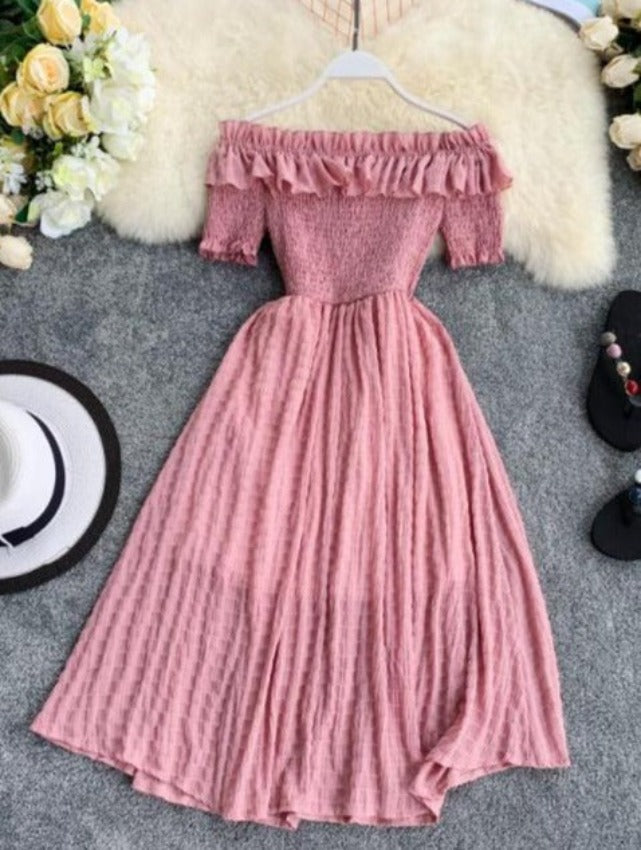 NINNO OFF-SHOULDER DRESS pink One Size