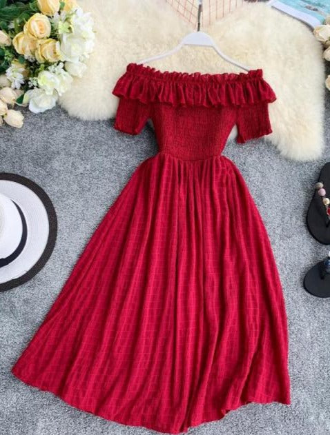 NINNO OFF-SHOULDER DRESS red One Size