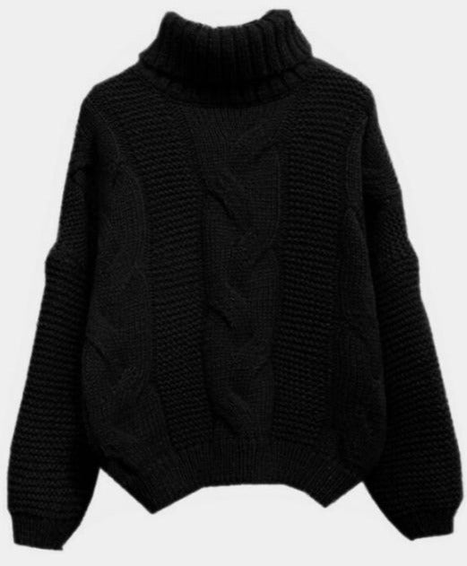 MALIKA KNIT SWEATER One Size Black Sweater
