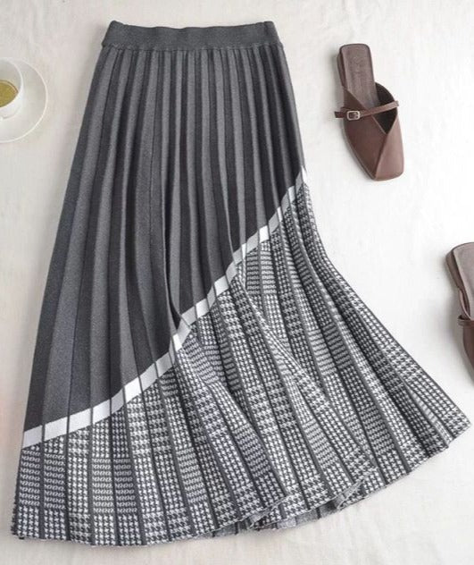 ELLADA PLEATED SKIRT Gray Check