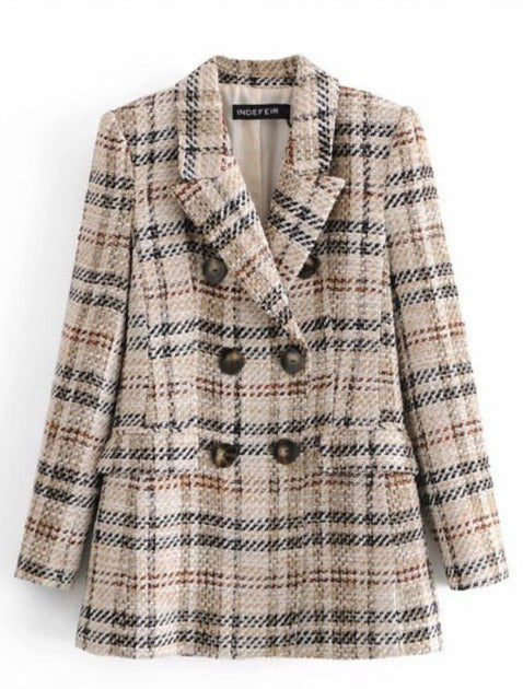 MARTA CHECK BLAZER & SKORT Khaki Blazer