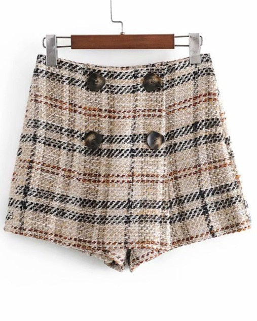 MARTA CHECK BLAZER & SKORT Khaki Check Skort