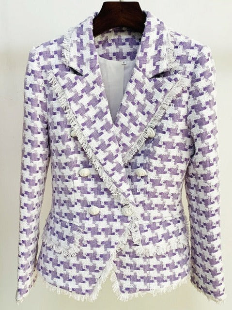 LOLITA RUNWAY TWEED BLAZER Purple