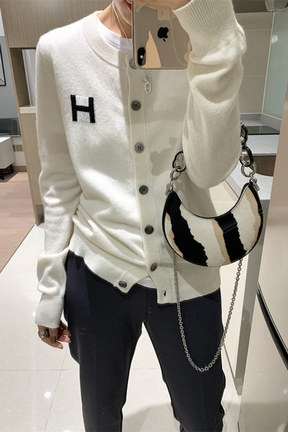 VILLON KNIT CARDIGAN White