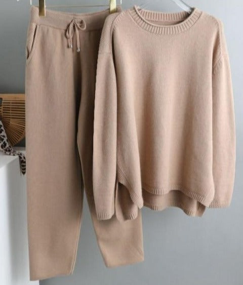 CARROT SET o-neck khaki One Size