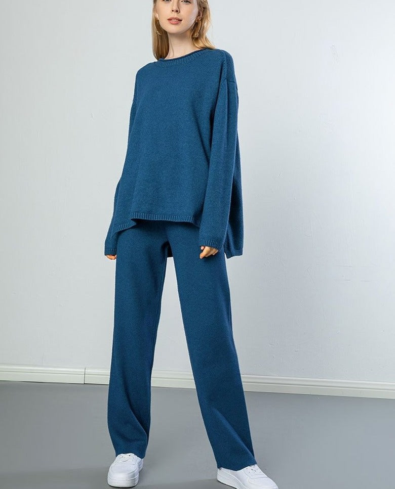 CARROT SET o-neck blue One Size