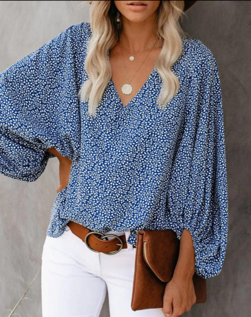 TRACY PRINTED BLOUSE Blue