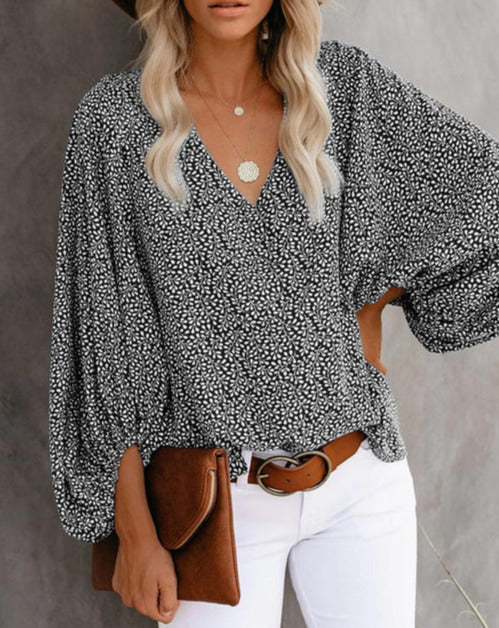 TRACY PRINTED BLOUSE Black