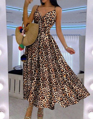 MARTA LONG DRESS Leopard