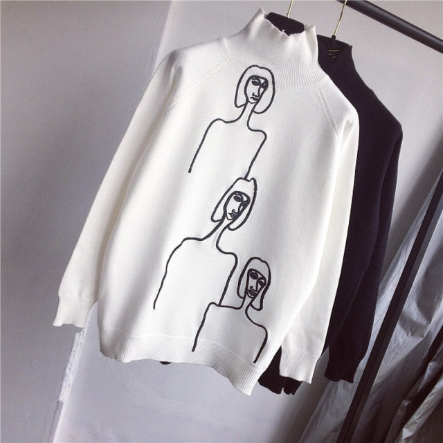 Mujer Sweater One Size white sweater