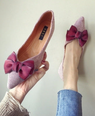 SABRINA SHOES Red with bow