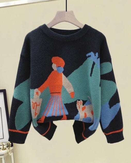 KATTY COZY SKIRT & TOP Black Sweater