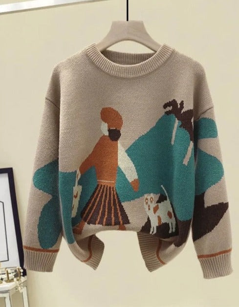 KATTY COZY SKIRT & TOP Beige Sweater