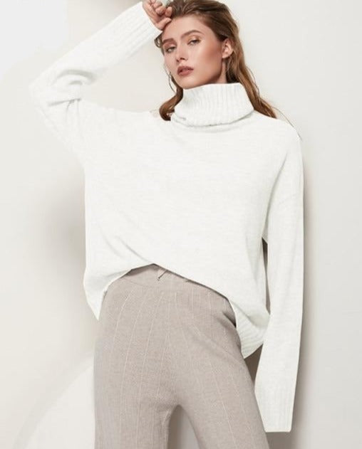 MY BASIC LOVELY SWEATER One Size White