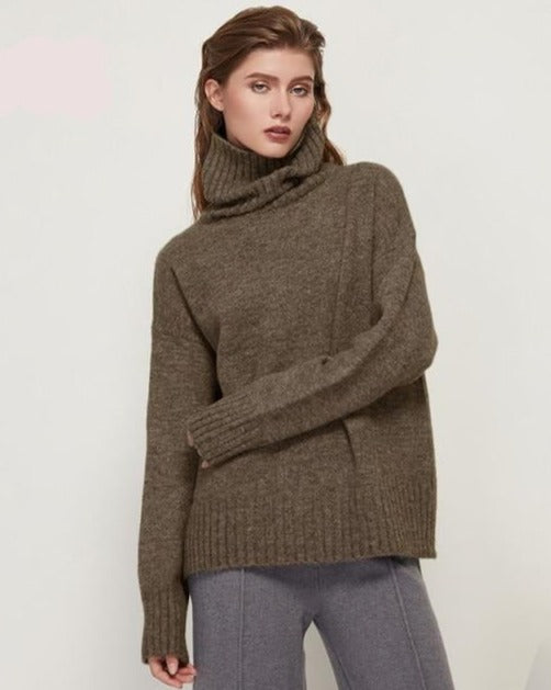 MY BASIC LOVELY SWEATER One Size Light Brown