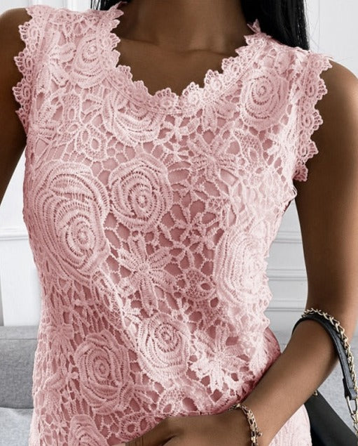 FLORAL LACE TOP Pink