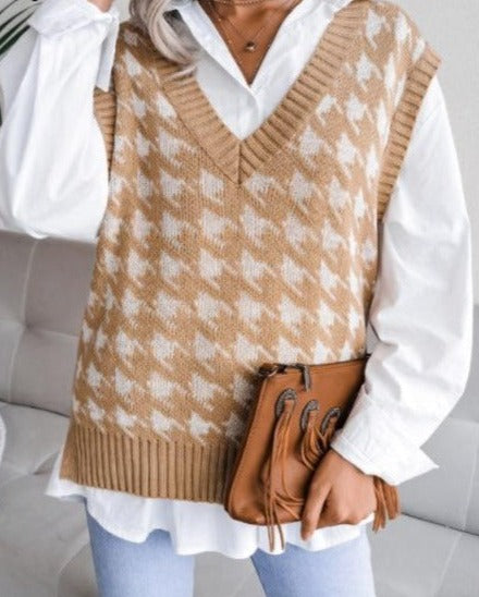 CHIC TRENDY VEST A-khaki