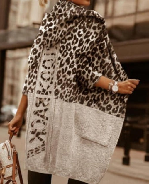 EMILY KNIT CARDIGAN Leopard Gray