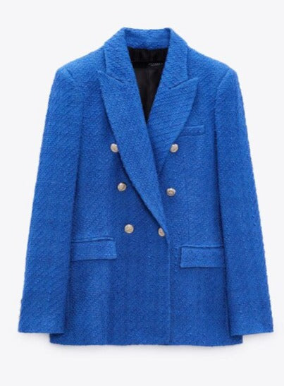 NOELLA COLOR TWEED BLAZER Blue