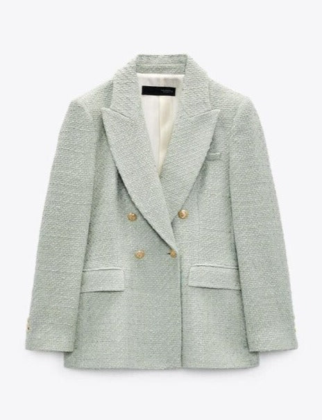 NOELLA COLOR TWEED BLAZER Light green
