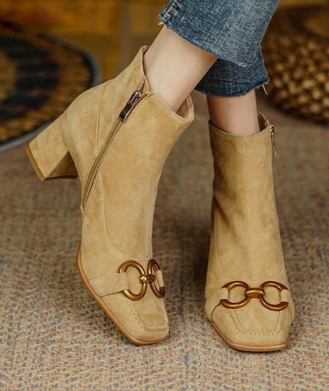 BIONA LEATHER ANKLE BOOTS Khaki