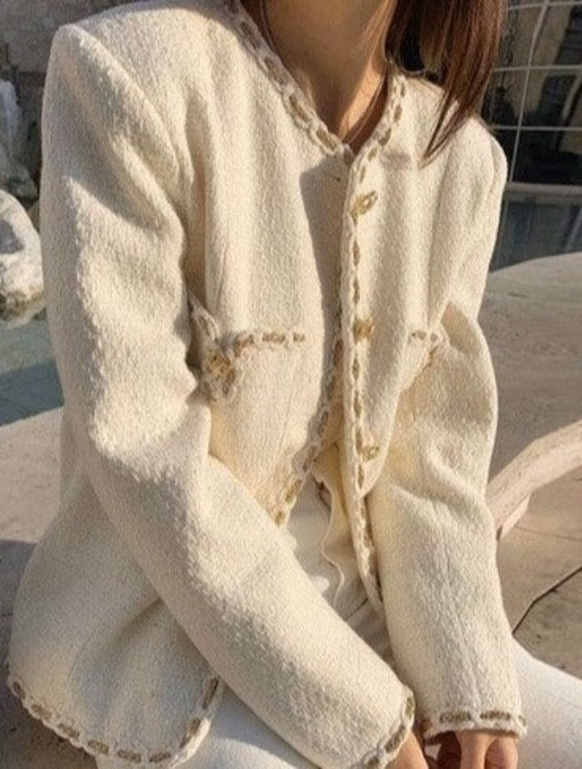 MARSEILLE TWEED BLAZER ivory one size