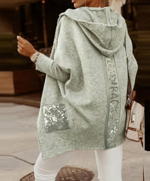 EMILY KNIT CARDIGAN Sequins Green