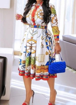 ROSY AFRICAN DRESS /plus size White Print
