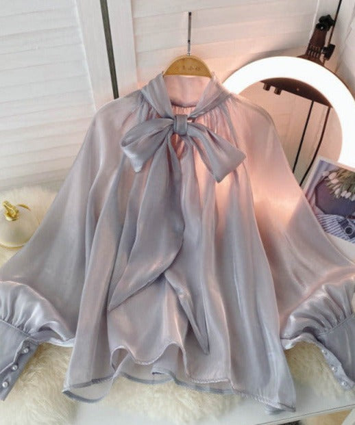 BEATRICE BLOUSE Silver One Size