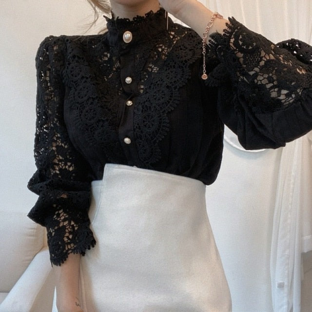 Bella Lace Blouse Black