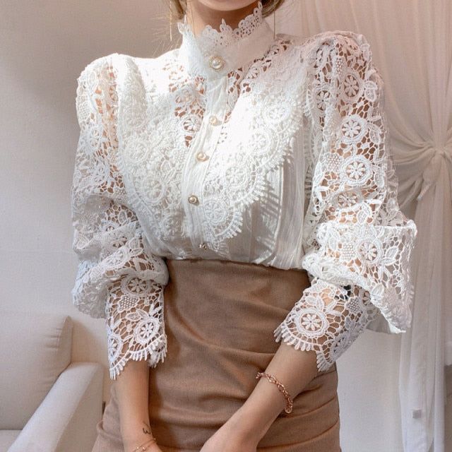 Bella Lace Blouse White
