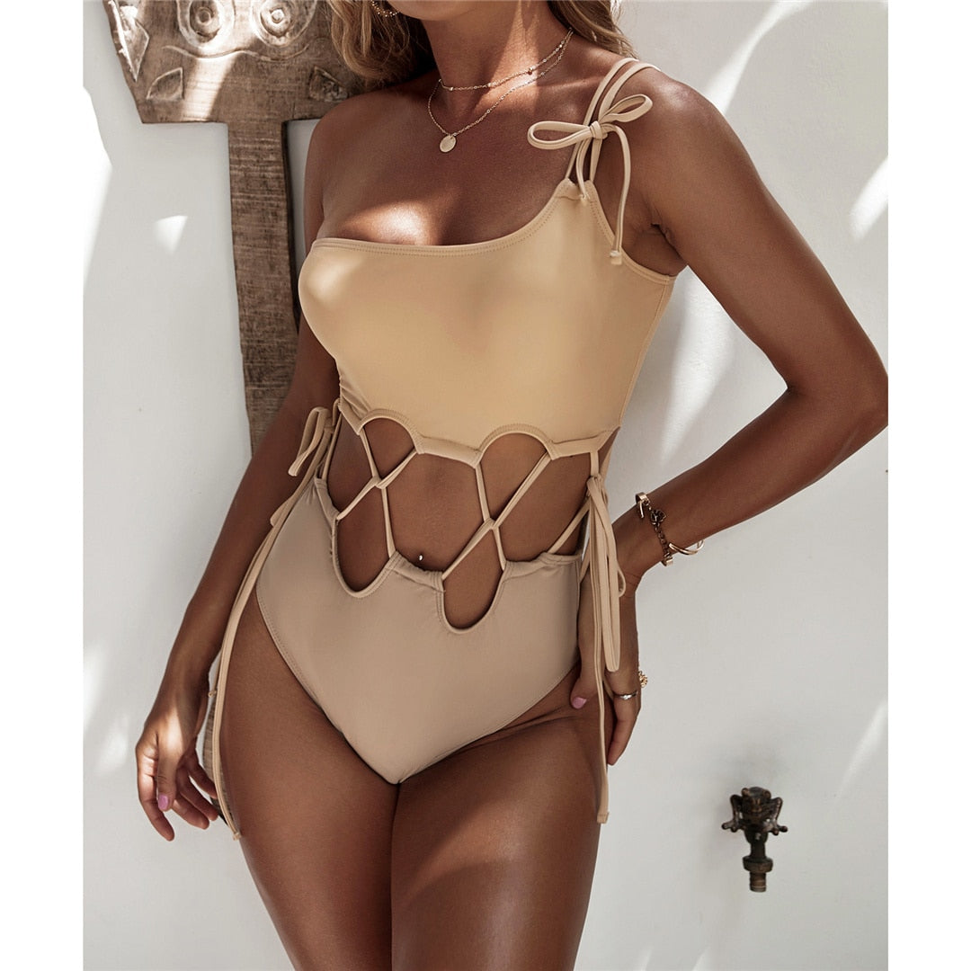 Wrap Around Cut Out One Piece Swimsuit