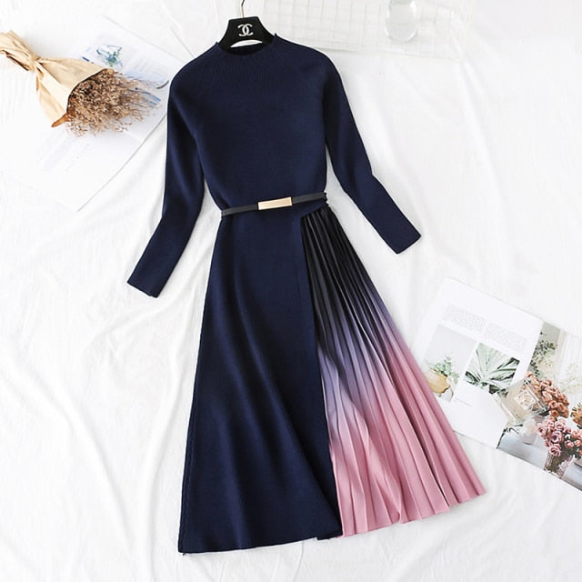 Lora Knitted Dress blue