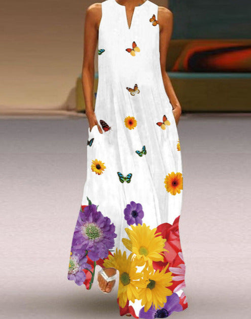 QANNA MAXI DRESS White Floral
