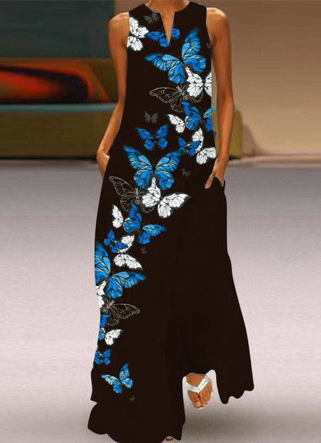 QANNA MAXI DRESS Black Butterfly