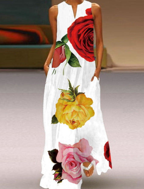 QANNA MAXI DRESS White n Rose