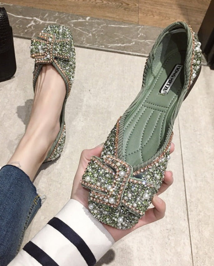 SHONA BALLET FLATS Green