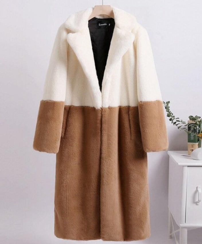 ELLA TRENDY FUR COAT Beige Camel