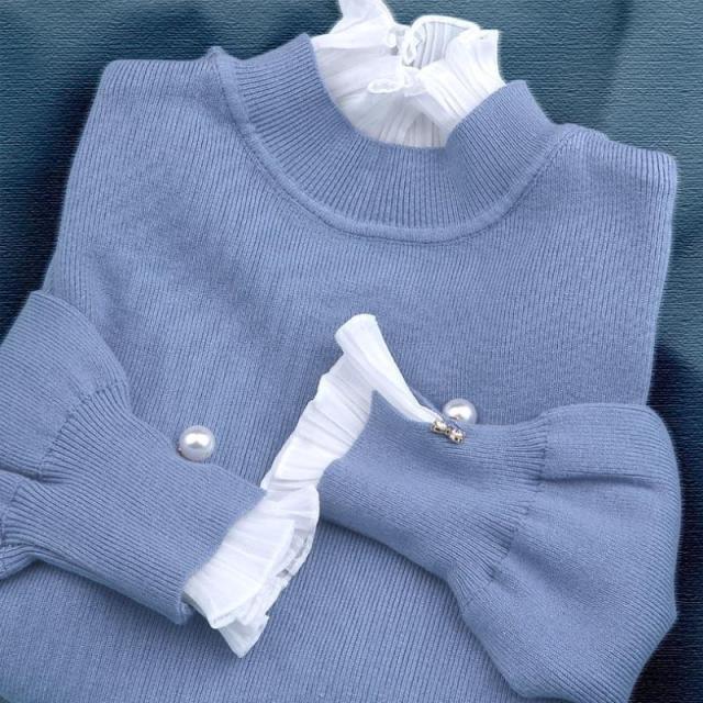 Holly Pearls Sweater Blue