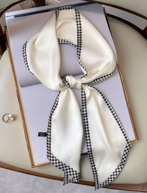 LAYLA SILKY SCARF White 150x15cm