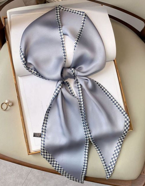 LAYLA SILKY SCARF Grey 150x15cm
