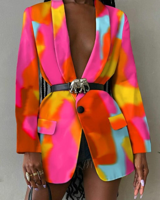 LORA ABSTRACT BLAZER Tie dye