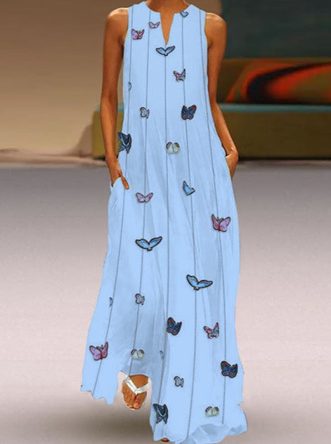 ILANA MAXI DRESS WQZ057-BLUE
