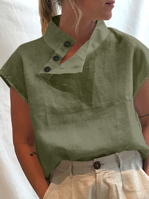 CEMILA LINEN TOP green