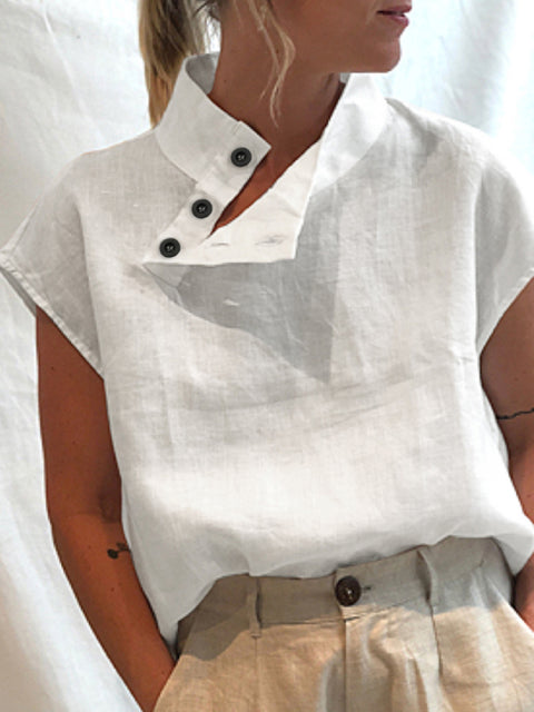 CEMILA LINEN TOP White