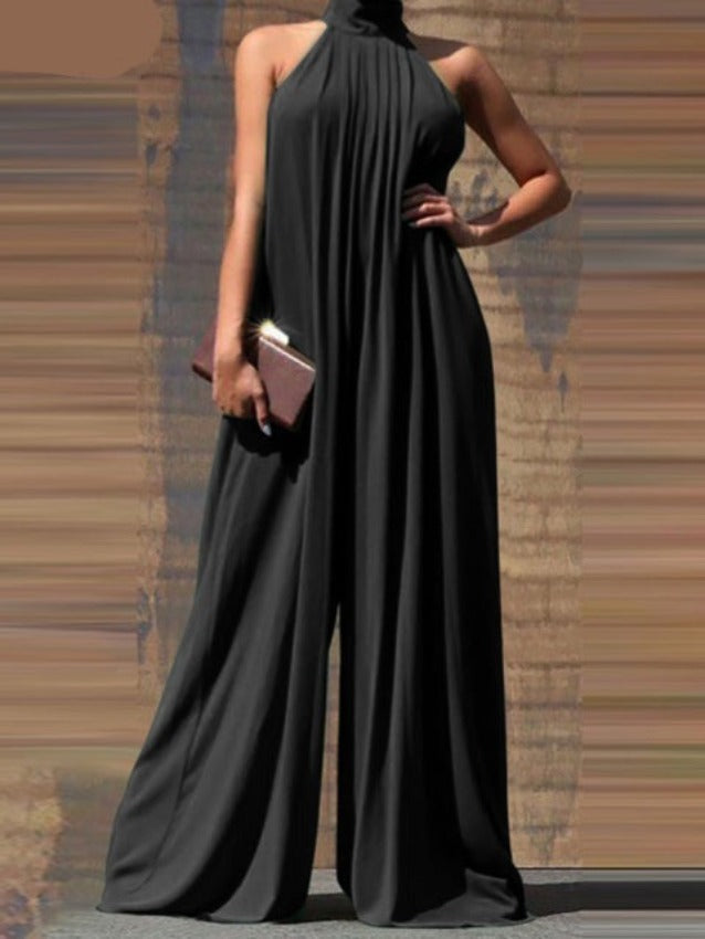 ZIYA WIDE LEG ROMPER Black