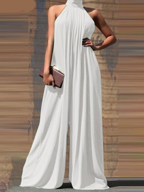 ZIYA WIDE LEG ROMPER White