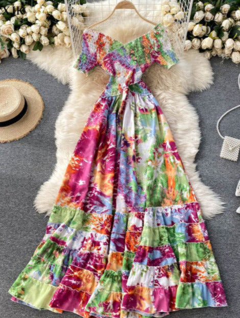 NATALY BOHEMIAN DRESS Rose Red One Size