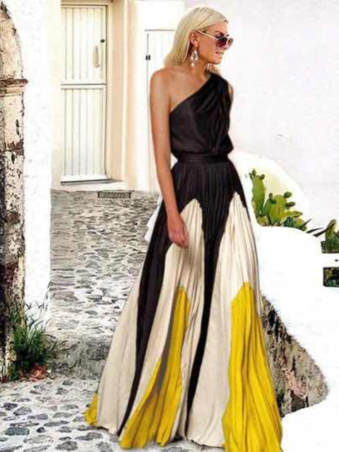 RONNA ELEGANT VESTIDO Yellow Black
