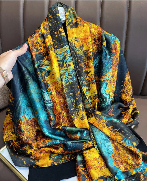 EVIE SCARF Black orange